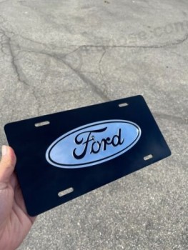 Ford Chrome Mirror License Plate Auto Tag F-150 Truck Diesel
