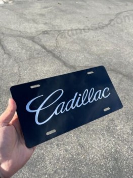 Cadillac Chrome Mirror License Plate Auto Tag