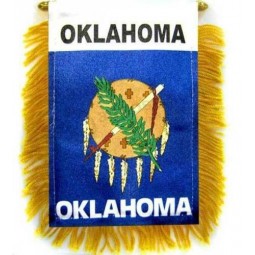 1 Dozen Oklahoma Mini Banners 4x6in Oklahoma Car Mirror Hanging Flag