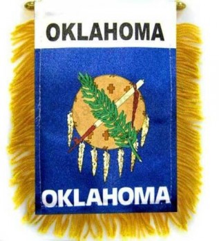 1 Dozen Oklahoma Mini Banners 4x6in Oklahoma Car Mirror Hanging Flag