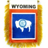 1 Dozen Wyoming Mini Banners 4x6in Wyoming Car Mirror Hanging Flag