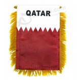 1 Dozen Qatar Mini Banners 4x6in Qatar Car Mirror Hanging Flag