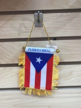 Lot of 12 pcs Puerto Rico Flag Mini Banner CAR WINDOW MIRROR 4"X6" Wholesale