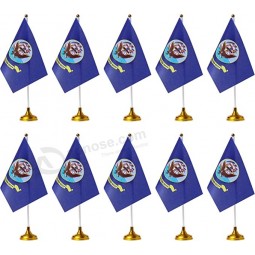 12 Pack American USA Navy Desk Flag Small Mini US Military Table Flags With Stand Base