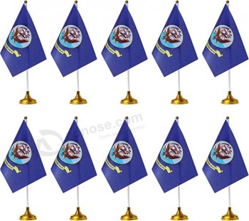 12 Pack American USA Navy Desk Flag Small Mini US Military Table Flags With Stand Base