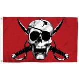 Crimson Pirate Pirate 3x5FT Flag Dorm Restaurant Bar Boat Buccaneer Man Cave