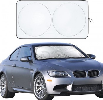 Car Windshield Sun Shade with Storage Pouch | Durable 240T Material Car Sun Visor for UV Rays and Sun Heat Protection