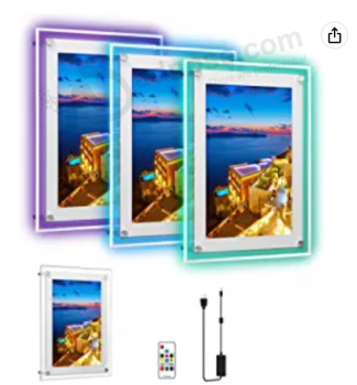 18X24 Inch RGB Led Poster Frame- Wall Mounted Light Box Sign Crystal Backlit Frame for Theater/Chain Store and Restaurant Store Advertising Display