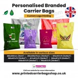 Personalised Carrier Bags - Custom Printed Plastic Bags with Logo in 17 Colours
