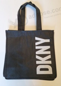 Carrier Bag Small. Black with logo, canvas / woven style fabric. Brand new.
