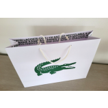 Lacoste White with Crocodile Logo Paper Carrier Bag 17.5" x 13.5" x 4.5"