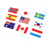 200 Countries Flag National International Country Stick Flag Sports Flags Small Mini Hand Held Round Top on Stick