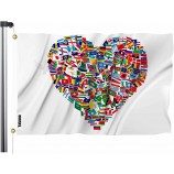 World Flags Set Flag Peace Love Heart International Global World Country Outdoor Garden Flag Indoor Flag