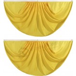 Yellow Pure Solid Colour Pleated Fan Flag Bunting 3 x 6 Ft Colour Pleated 2 Pcs Fan Flag Banner Indoor/Outdoor