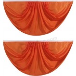 Orange Pure Solid Colour Pleated Fan Flag Bunting 3 x 6 Ft Colour Pleated 2 Pcs Fan Flag Banner Indoor/ with high quality and any size