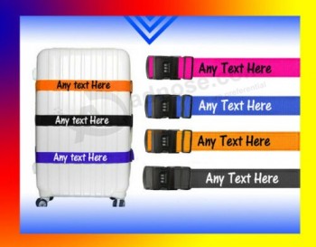 Personalised Luggage Strap Suitcase Printed Safe LOCKED Luggage Belt 5cm wide