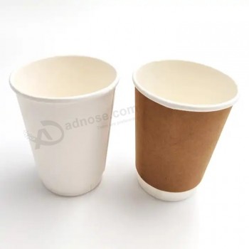 Hot selling disposable 100% biodegradable hot double wall coffee cup kraft paper cups