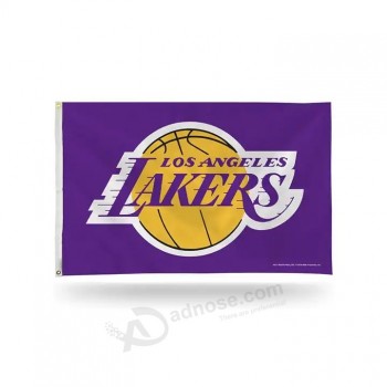 Custom logo 100% polyester silk screen printing sports basketball flag