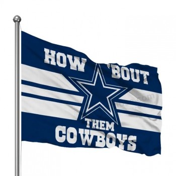 High Quality New Design For Double-Sided 100% Polyester Sport Nfl Dallas Cowboys Flags For Sport Banner Flag