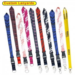 Wholesale personalized blank sublimation printing polyester neck custom lanyards with logo custom