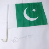 New design 12x18 inches custom Pakistan flag Pakistani car window flag with small flagpole