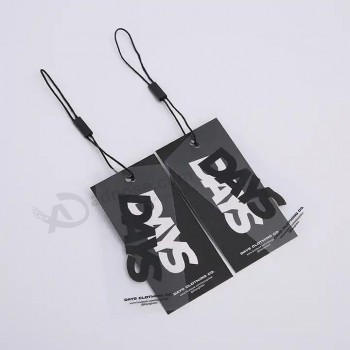 Custom Luxury Garment Swing Tags Clothes Label print Name logo Plastic hang tag with string paper hangtags For Clothing own logo
