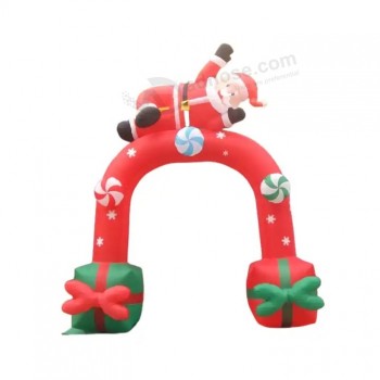 Inflatable Santa Claus Christmas Arch Outside Decorative Yard Display Customized Archway Inflatable Decorations