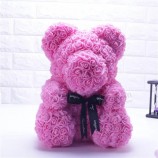 Shopify Dropshipping Christmas Gift Rose Bear Gift Flower Teddy Bear with Rose Realistic Rose Bear 25cm