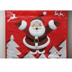 Wholesale custom logo Santa sack printing Christmas gift shopping woven sacks large Christmas gift bag for shop