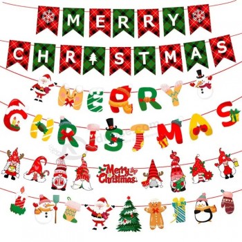 Palmy New Christmas decoration cartoon letters paper banner Christmas Day party scene atmosphere layout Christmas paper banner
