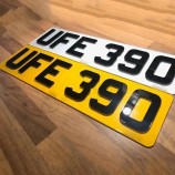 Front And Rear 3d 4d GEL JEL Letters Acrylic Black Yellow Car License Number Plates