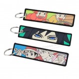 Promotional Personalized Brand Embroidered Logo Jet Pilot Key Tag Products For Anime Embroidery Keychain Custom
