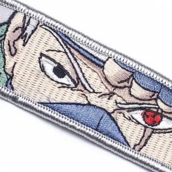 Letter Woven Fabric Custom Blank Motorcycle Embroidery Keychain Embroidered Anime Key Jet Tag for Car & Motorcycle