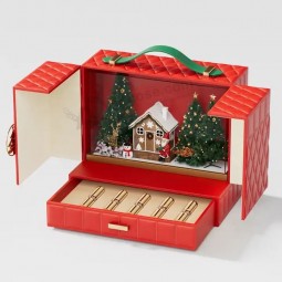 Luxury christmas eve box packaging christmas clear for women gift box cosmetic set gift christmas gift box advent calendar