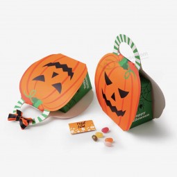 Custom Halloween Candy Box Cartoon Pumpkin Gift Box Christmas Cookie Sweets Craft Packaging Cute Ghost Paper Box With Handle