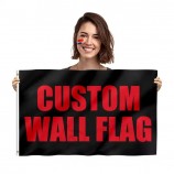 Fast delivery single side printing 100% polyester custom wall flag for office custom flag