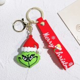 Christmas Spot Green Monster Grinch Keychain Cosplay Costume Santa Suit Small Gifts PVC 3D