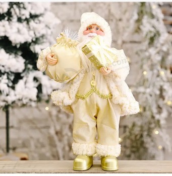 Allogogo 2023 New Year Home Party Christmas Decor Natale Standing Claus Doll Figurine Figure Christmas Ornaments With Gift Bag