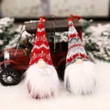 2023 Christmas Tree Hanging Ornaments Handmade Swedish Tomte Xmas Gnome Faceless Plush Doll Pendants for Christmas Decor