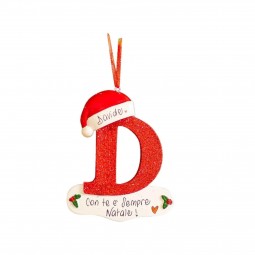 26 Pieces Christmas 26 letter Red acrylic Christmas Tree Ornaments Letter Hanging Pendant Ornaments with hat