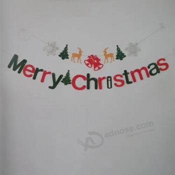 Hot sale Christmas Hanging Decorations bunting with Merry Christmas letters