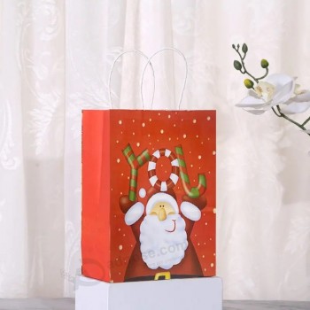 2023 Cute Cartoon Design Paper Merry Christmas Themed Gifts Candy Packing Party Packaging Bags for Christmas Gift