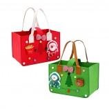 Custom logo cute candy treats gift wrapping holiday party supplies 3d felt christmas tote bags for kids