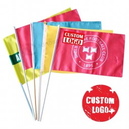 High Quality Custom Polyester Supporter waving Hand held Flag