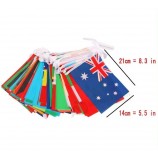 Polyester String World Flags Bunting Banner Hanging Bunting Pennant Flags For 2024 Qatar World Cup Top 32 Countries