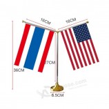 Promotional Product Y-type office desk flag solid flag pole table flags stand with high quality and any size