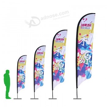 Outdoor Flying Polyester Banner Teardrop Tear Drop Flags Beach Feather Flag Double Sided Printed Promotion Advertising Flag