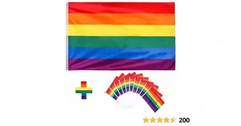 Wholesale Progress Pride Hand Flags Pride Flag Polyester Lgbt Rainbow Progress Pride Stick Flags