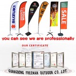 Custom Advertising Outdoor flying banner Teardrop Tear Drop flags Beach Feather Flag with high quality and any size