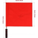 2Pcs Referee Flag Stainless Steel Hand Flag Red Flag Sponge Handle Special Patrol Linesman Performance Official Flag for Sports Events